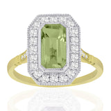 R-25201-PD-Y  Diamond & Peridot Vintage Rings