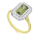 R-25201-PD-Y  Diamond & Peridot Vintage Rings
