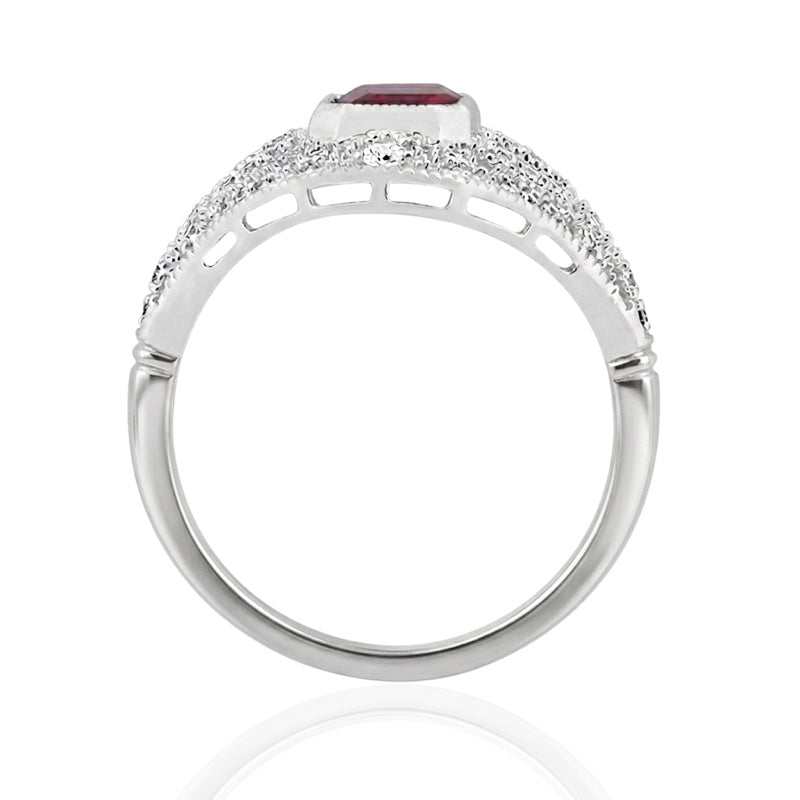 R-25202-RU-W  Diamond & Ruby Vintage Ring