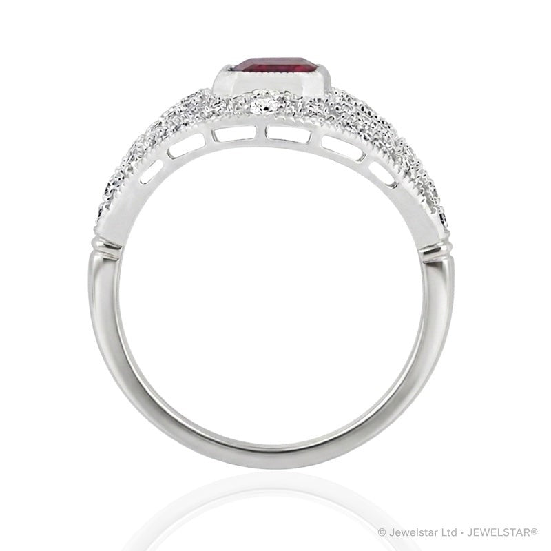 R-25202-RU-W  Diamond & Ruby Vintage Ring