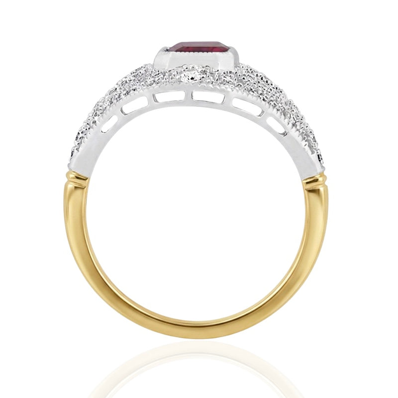 R-25202-RU-Y  Diamond & Ruby Vintage Ring