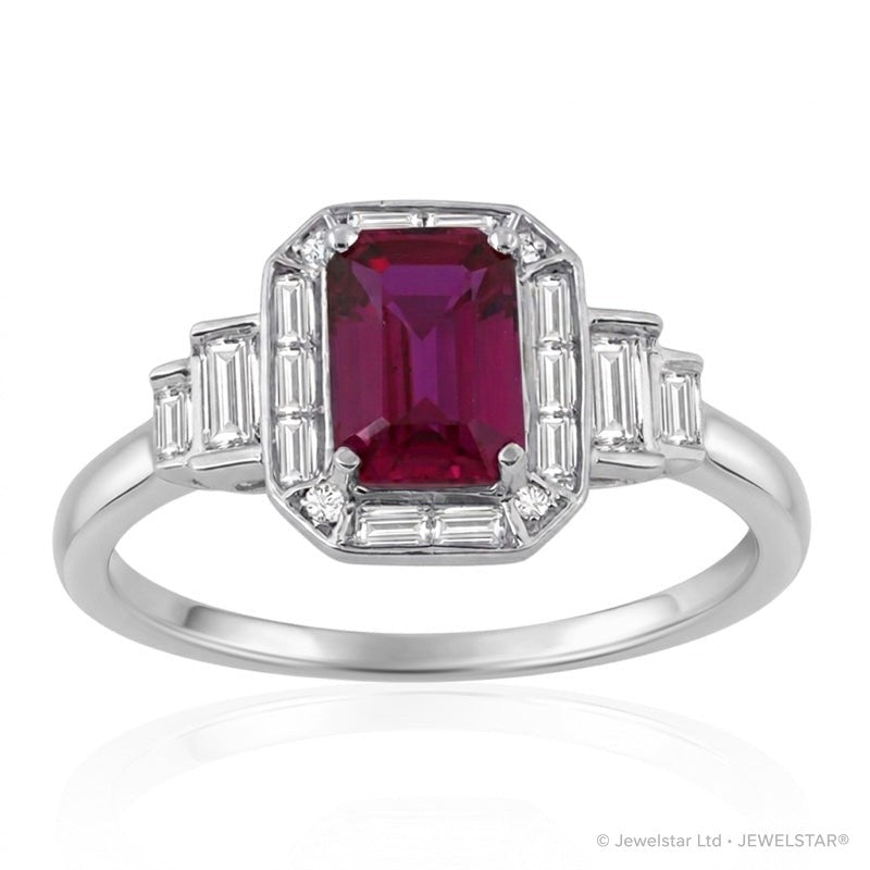 R-25204-RU-W  Diamond & Ruby Vintage Ring