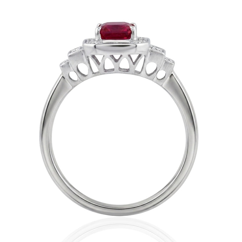 R-25204-RU-W  Diamond & Ruby Vintage Ring