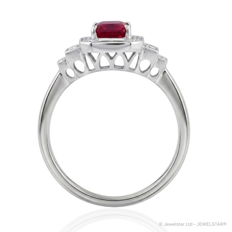 R-25204-RU-W  Diamond & Ruby Vintage Ring