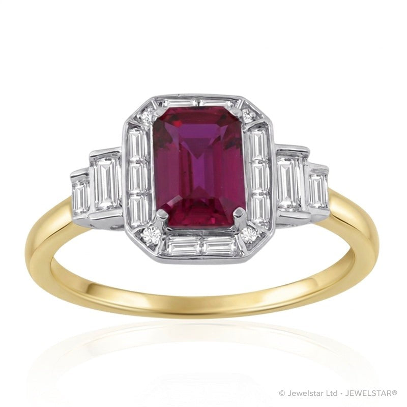 R-25204-RU-Y  Diamond & Ruby Vintage Ring
