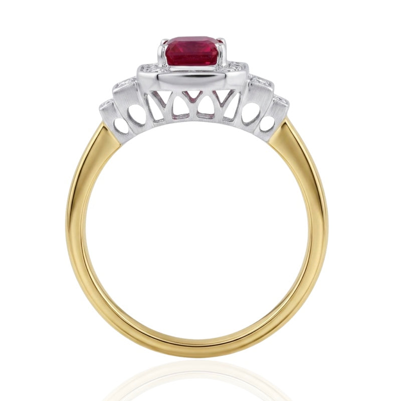 R-25204-RU-Y  Diamond & Ruby Vintage Ring