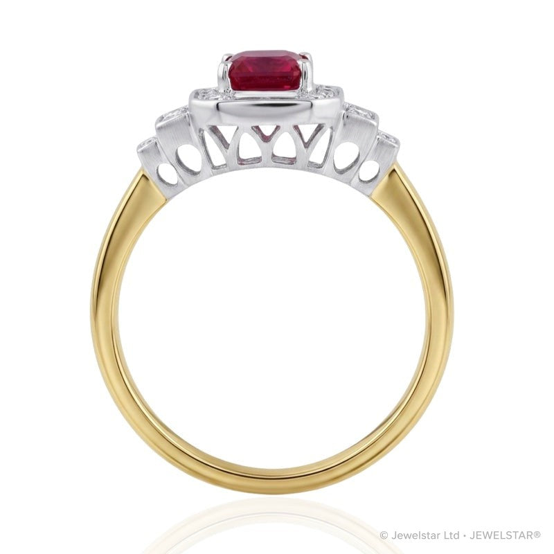 R-25204-RU-Y  Diamond & Ruby Vintage Ring