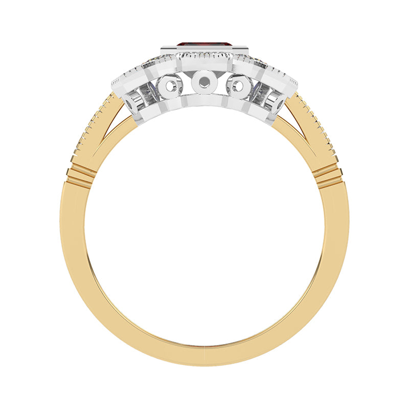 R-25205-RU-Y  Diamond & Ruby Vintage Ring