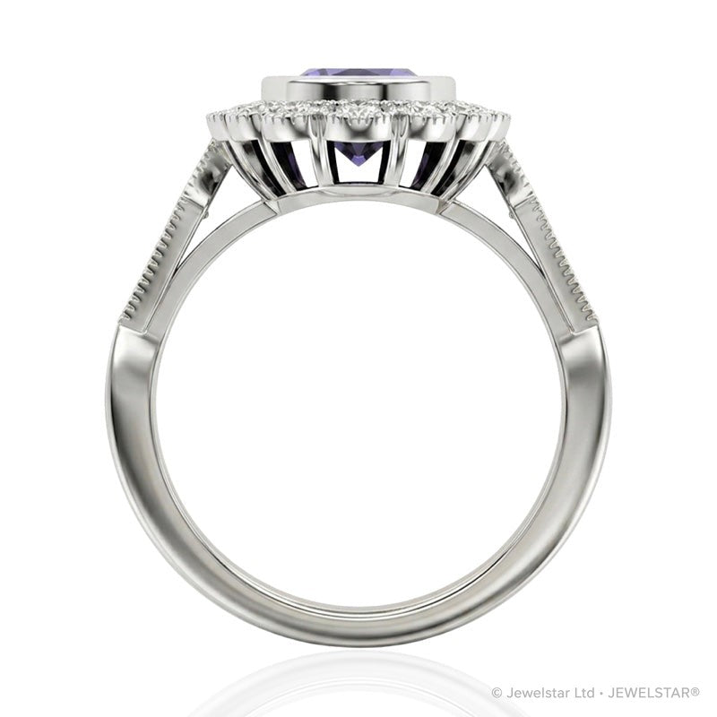 R-25208-AM-W  Diamond & Amethyst Vintage Rings