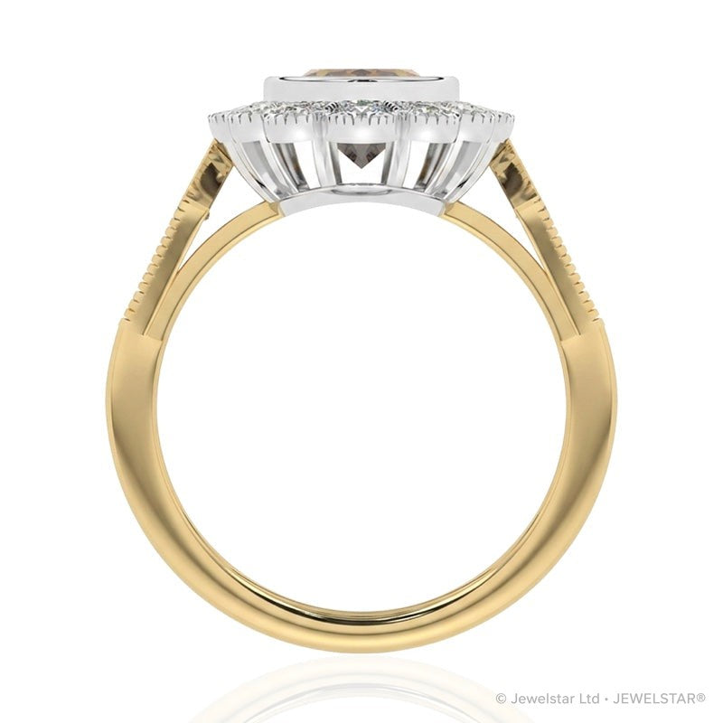 R-25208-CT-Y  Diamond & Citrine Vintage Ring