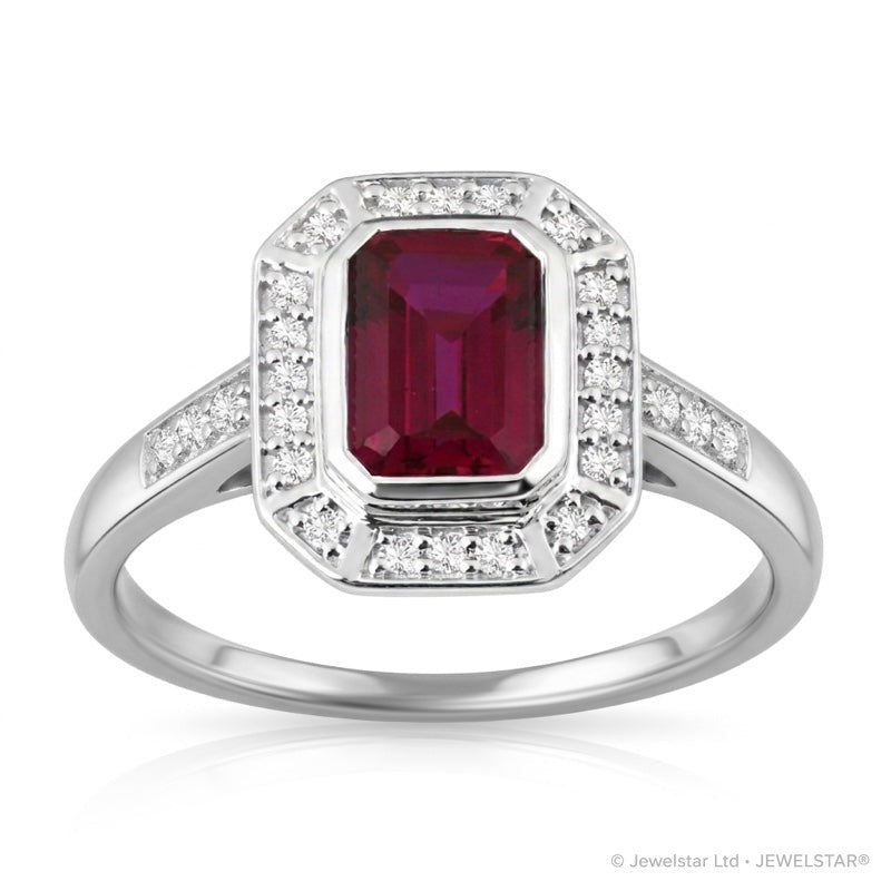 R-25209-RU-W  Diamond & Ruby Vintage Ring