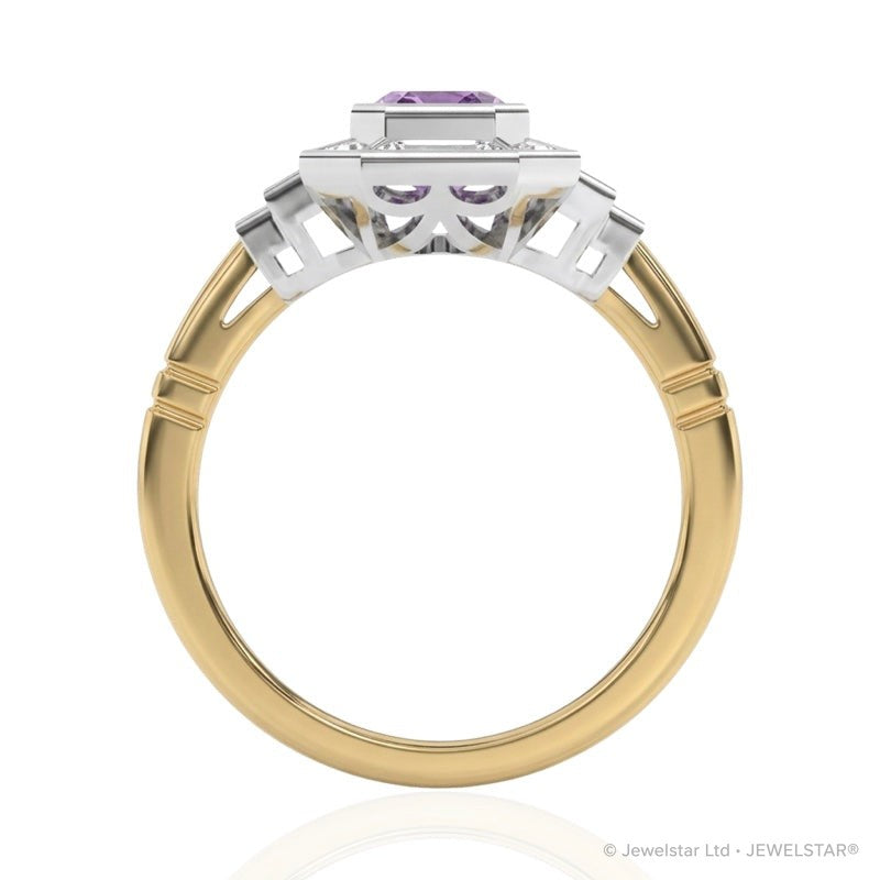 R-25210-AM-Y  Diamond & Amethyst Vintage Ring