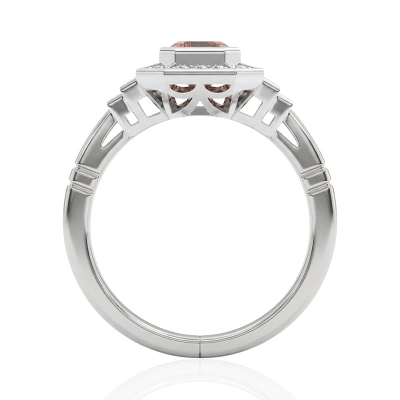 R-25210-CT-W  Diamond & Citrine Vintage Ring
