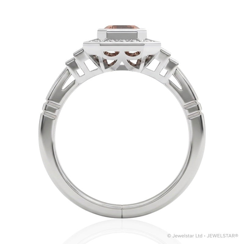 R-25210-CT-W  Diamond & Citrine Vintage Ring