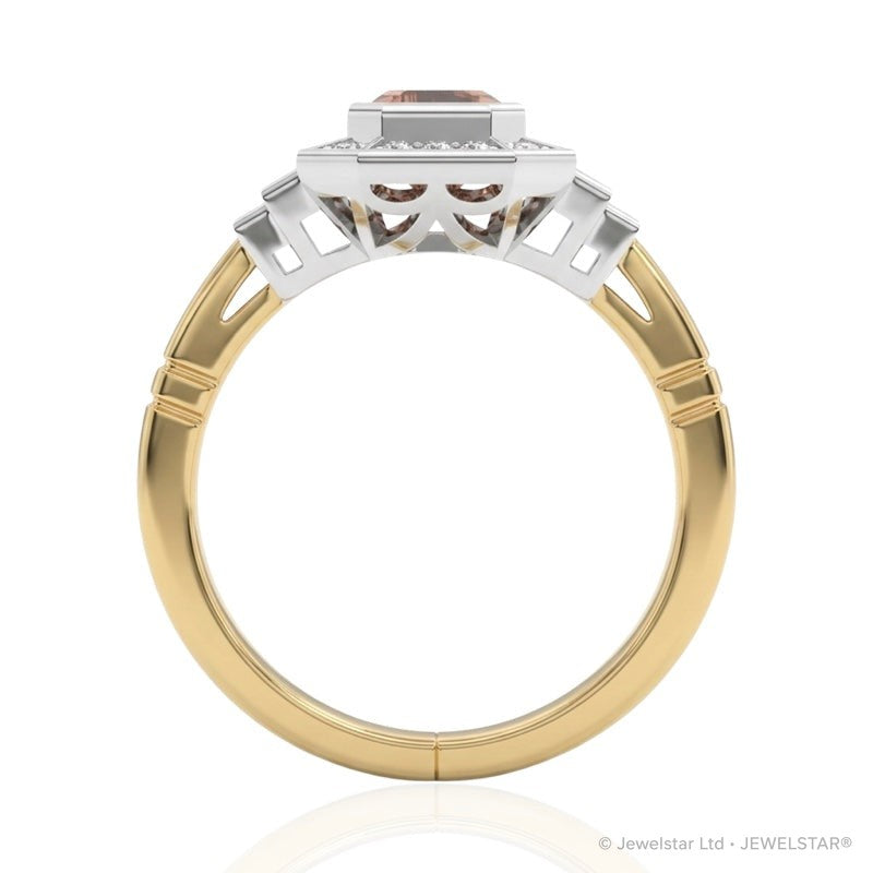 R-25210-CT-Y  Diamond & Citrine Vintage Ring