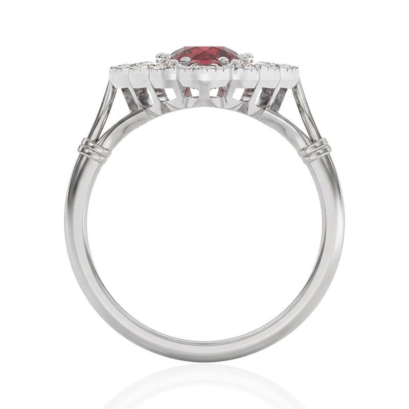 R-25213-RU-W  Diamond & Ruby Vintage Ring