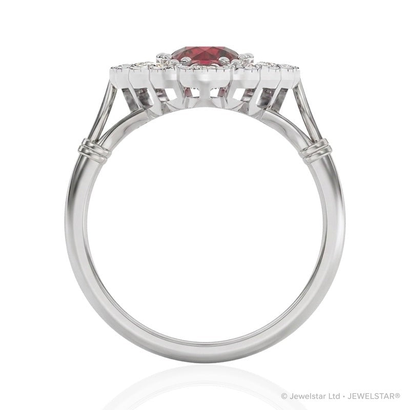 R-25213-RU-W  Diamond & Ruby Vintage Ring