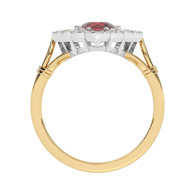 R-25213-RU-Y  Diamond & Ruby Vintage Ring