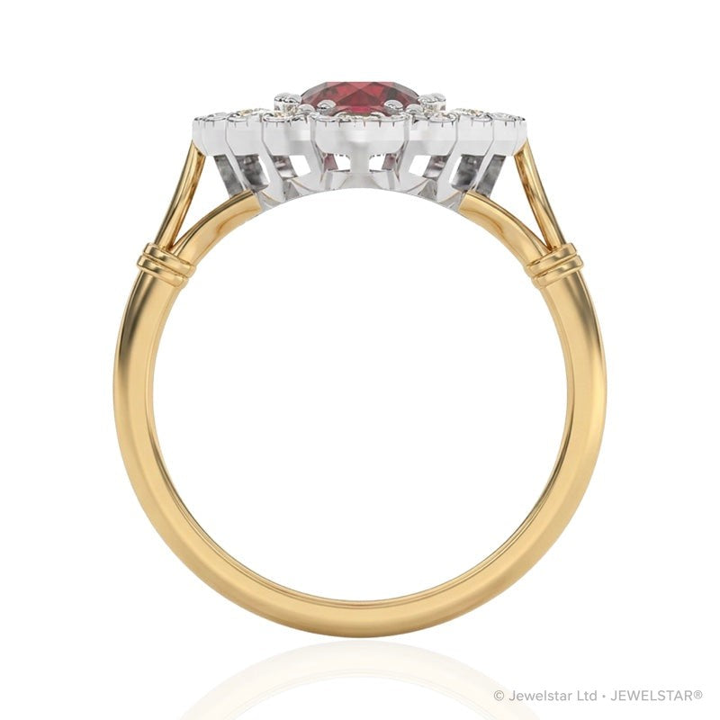 R-25213-RU-Y  Diamond & Ruby Vintage Ring
