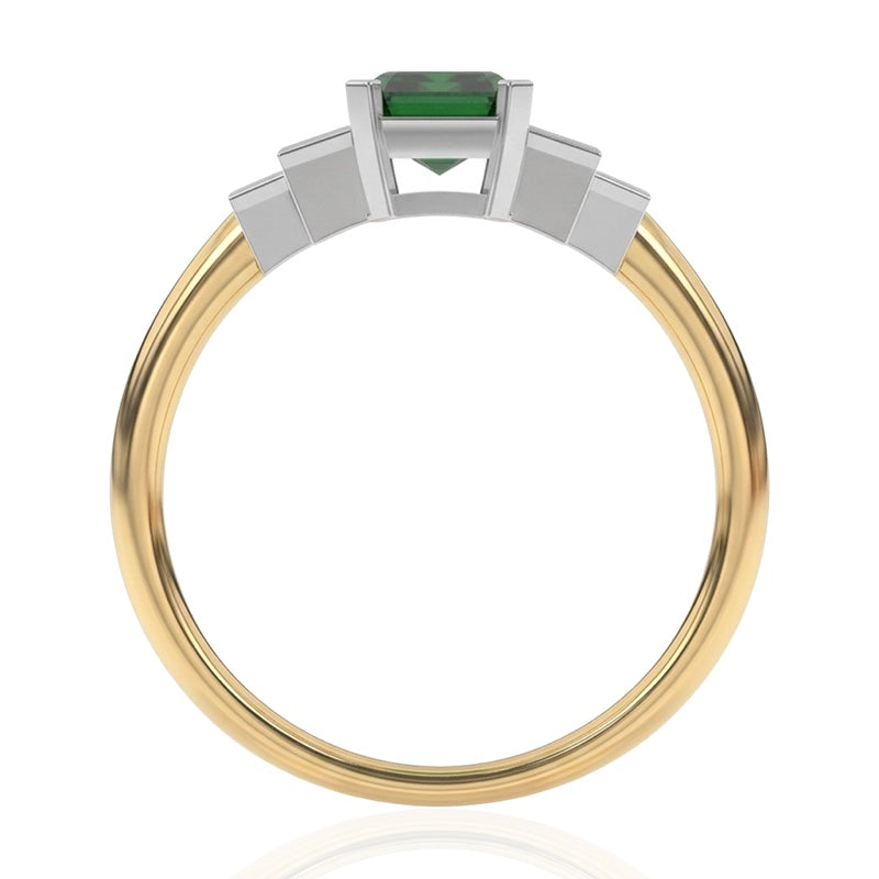 R-25214-EM-Y  Diamond & Emerald Vintage Ring
