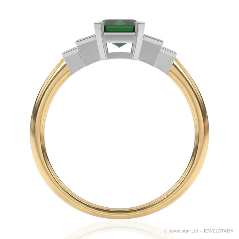 R-25214-EM-Y  Diamond & Emerald Vintage Ring