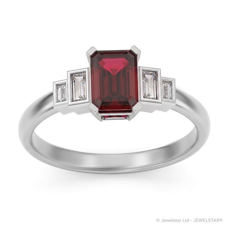 R-25214-RU-W  Diamond & Ruby Vintage Ring