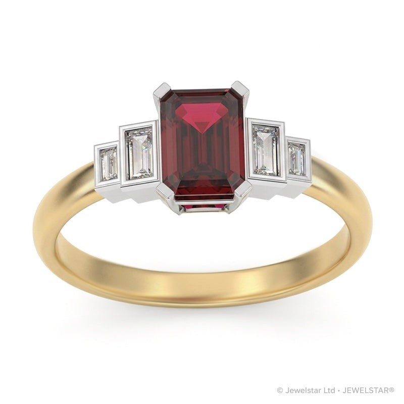 R-25214-RU-Y  Diamond & Ruby Vintage Ring