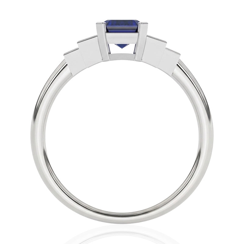R-25214-SA-W  Diamond & Sapphire Vintage Ring
