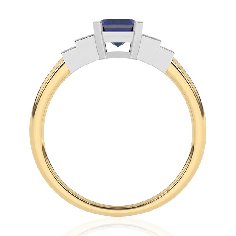 R-25214-SA-Y  Diamond & Sapphire Vintage Ring