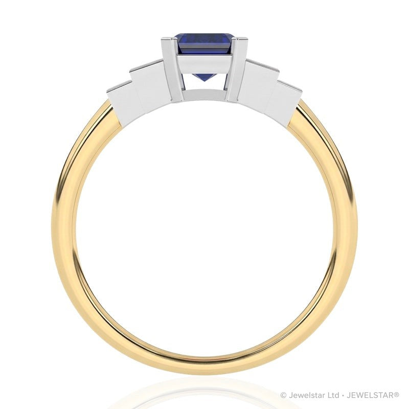 R-25214-SA-Y  Diamond & Sapphire Vintage Ring