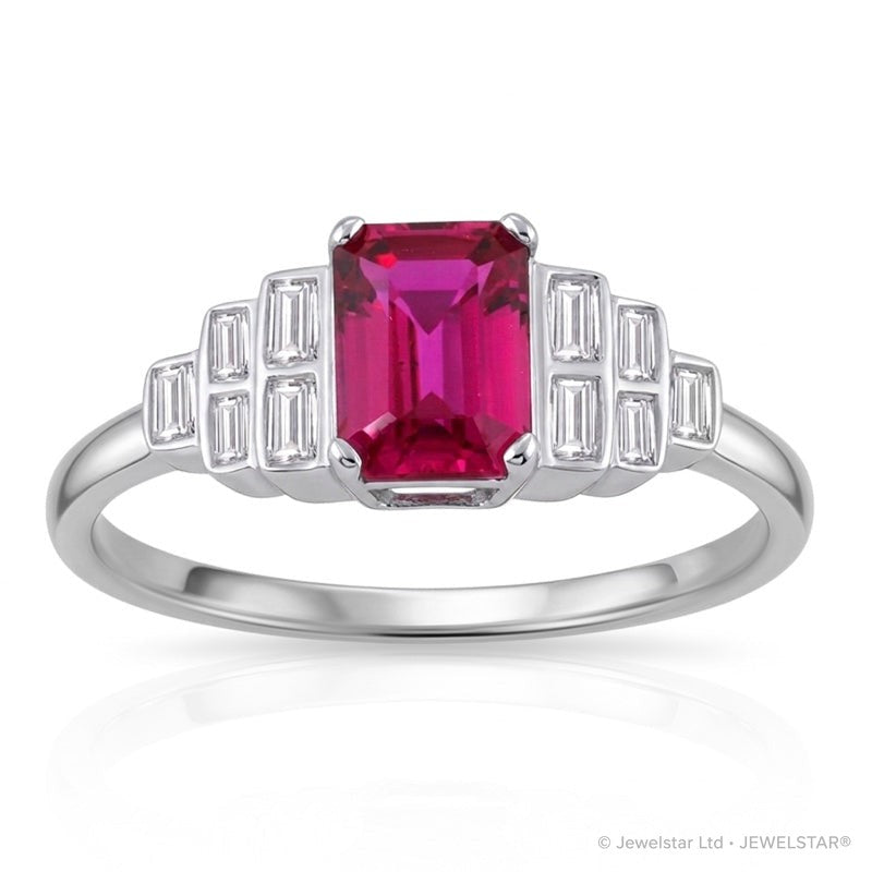 R-25215-RU-W  Diamond & Ruby Vintage Ring