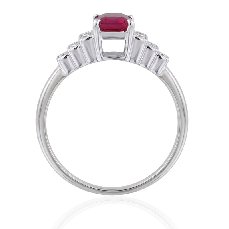 R-25215-RU-W  Diamond & Ruby Vintage Ring