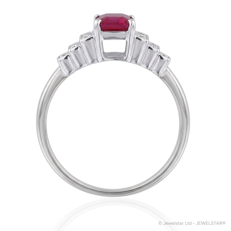 R-25215-RU-W  Diamond & Ruby Vintage Ring