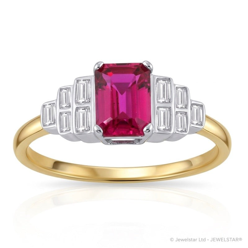 R-25215-RU-Y  Diamond & Ruby Vintage Ring
