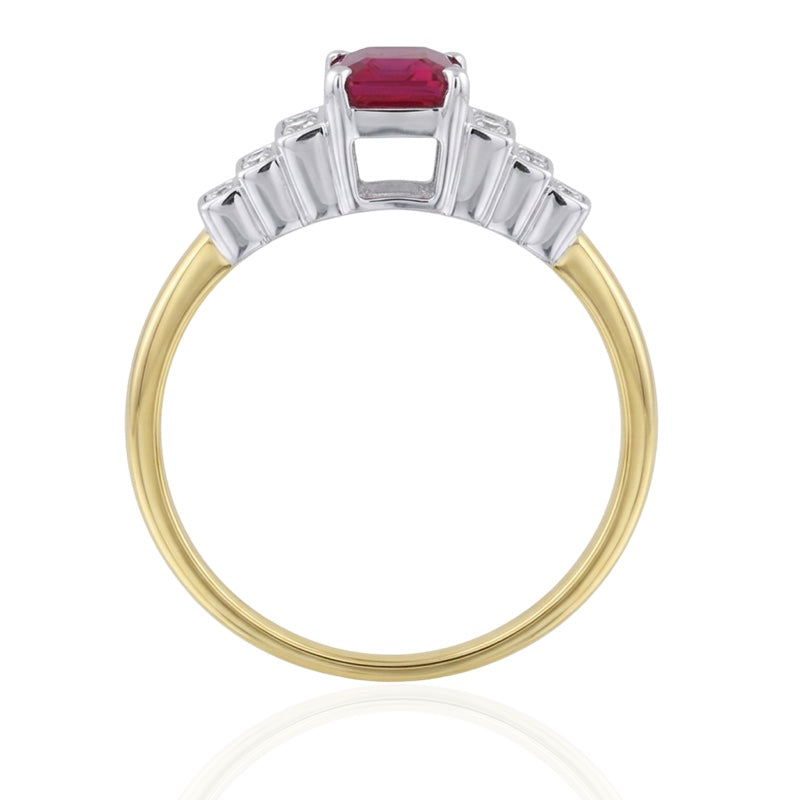 R-25215-RU-Y  Diamond & Ruby Vintage Ring
