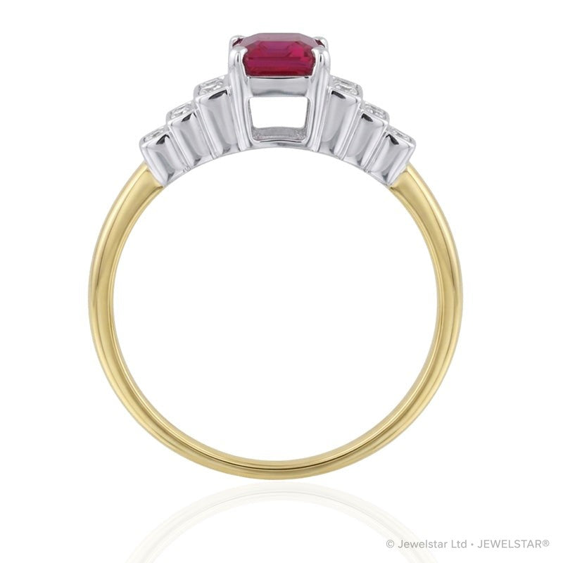 R-25215-RU-Y  Diamond & Ruby Vintage Ring