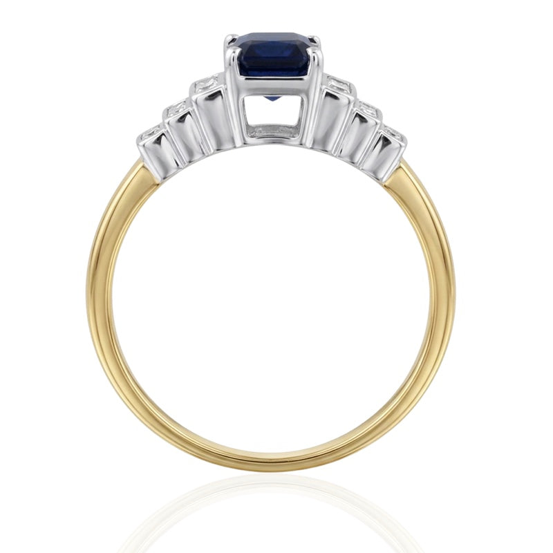 R-25215-SA-Y  Diamond & Sapphire Vintage Ring