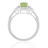 R-25219-PD-W  Diamond & Peridot Vintage Rings