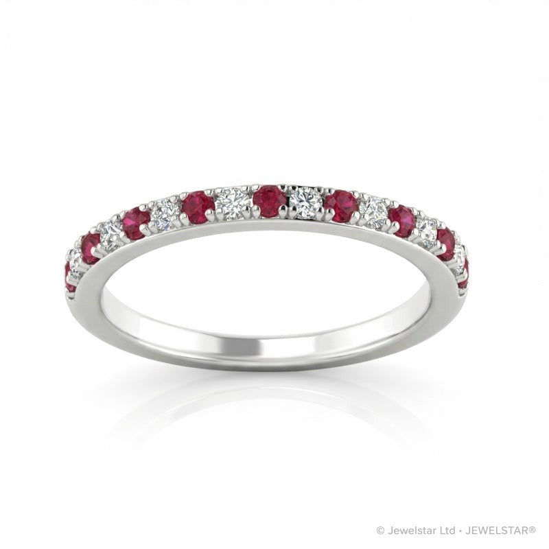 R-25296-RU-W   Diamond & Ruby Half Eternity Ring