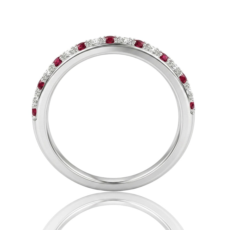 R-25296-RU-W   Diamond & Ruby Half Eternity Ring