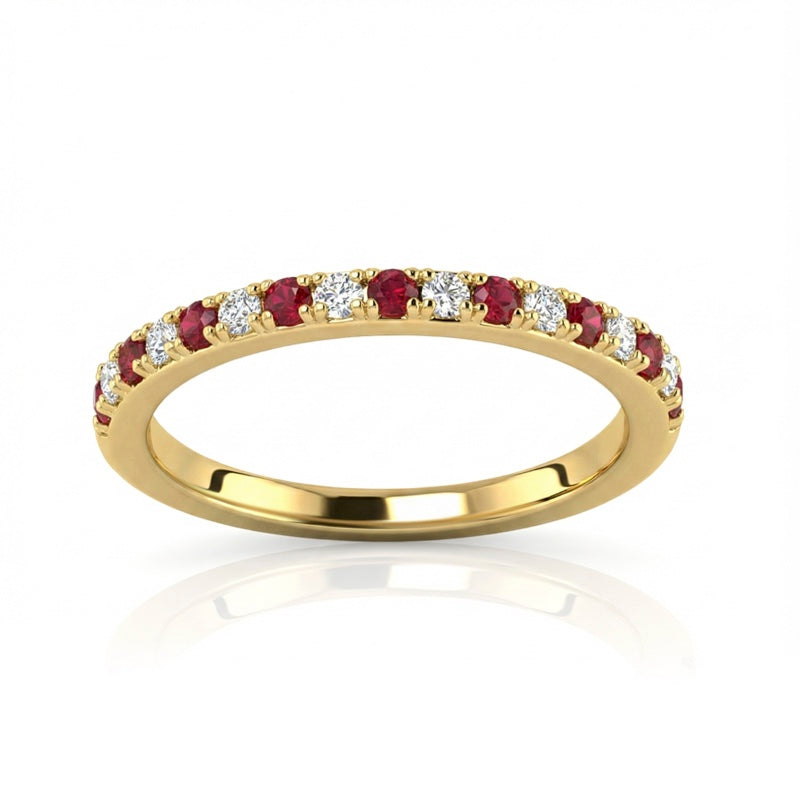 R-25296-RU-Y   Diamond & Ruby Half Eternity Ring