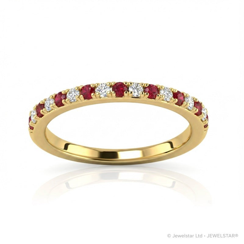 R-25296-RU-Y   Diamond & Ruby Half Eternity Ring