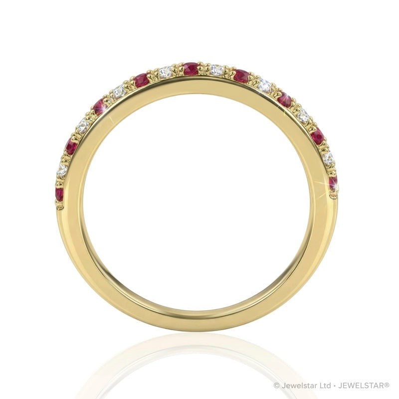 R-25296-RU-Y   Diamond & Ruby Half Eternity Ring