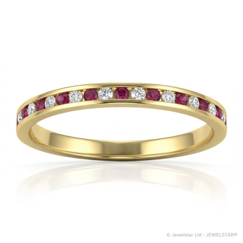 R-25297-RU-Y   Diamond & Ruby Half Eternity Ring
