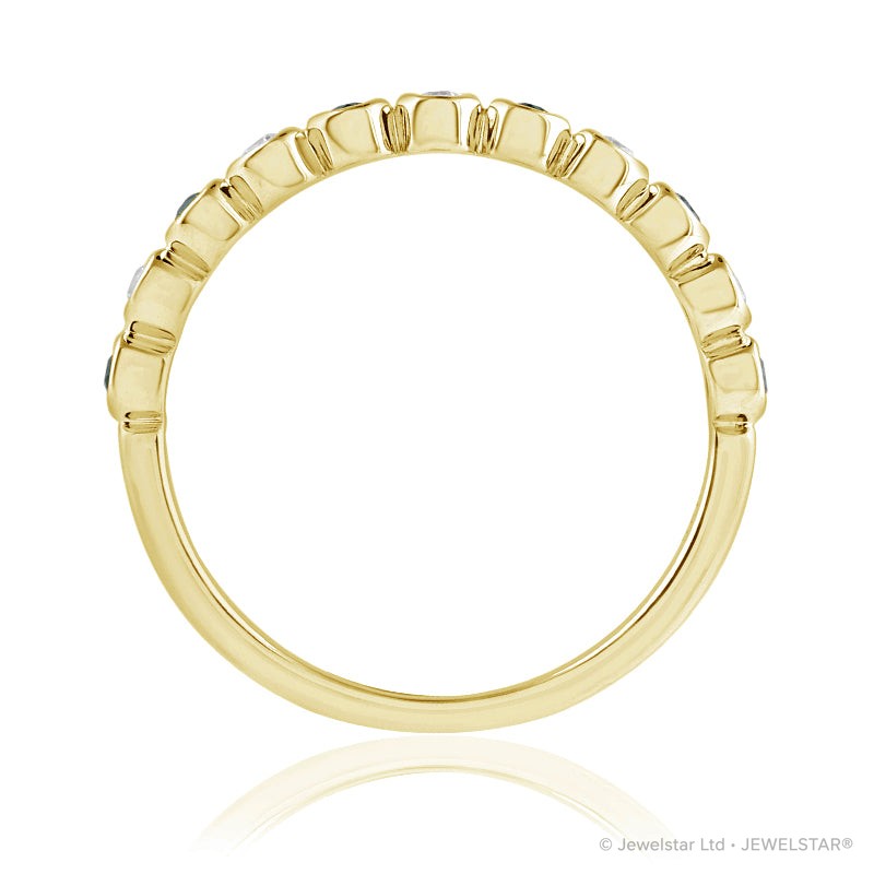 R-25298-EM-Y   Diamond & Emerald Half Eternity Ring