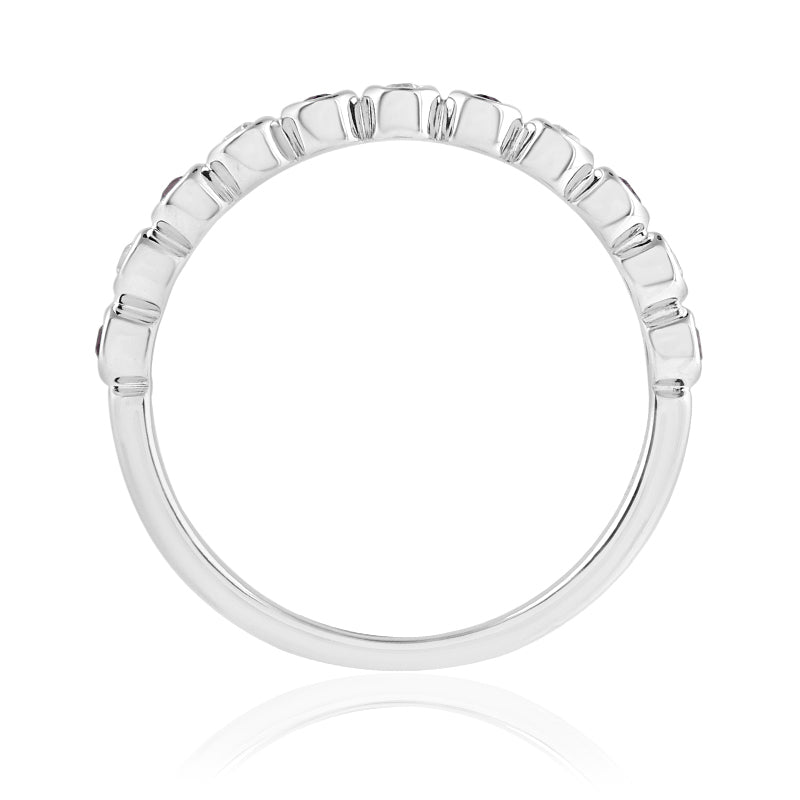 R-25298-RU-W   Diamond & Ruby Half Eternity Ring