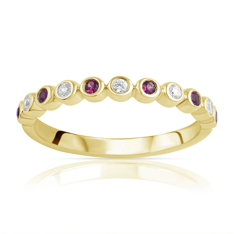 R-25298-RU-Y   Diamond & Ruby Half Eternity Ring