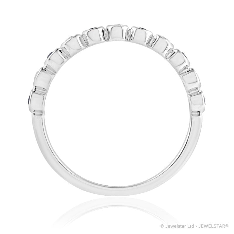 R-25298-SA-W   Diamond & Sapphire Half Eternity Ring