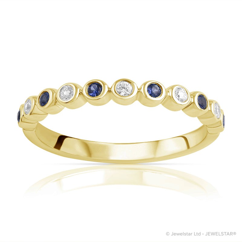 R-25298-SA-Y   Diamond & Sapphire Half Eternity Ring