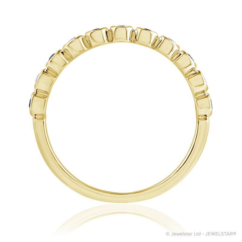 R-25298-SA-Y   Diamond & Sapphire Half Eternity Ring